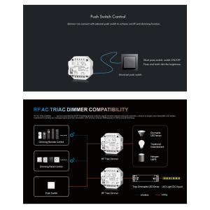 Dimmer LED 1 Canale RF 2.4G + Push 230V â€" Taglio di Fase Leading/Trailing