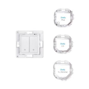 Shelly Wall Switch 2 - Pulsanti filari da parete 2 tasti bianco con supp relè