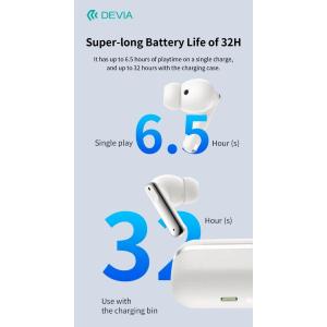 Devia Auricolari carica wireless ANC TWS Ultra1 con annullamento rumore esterno Neri