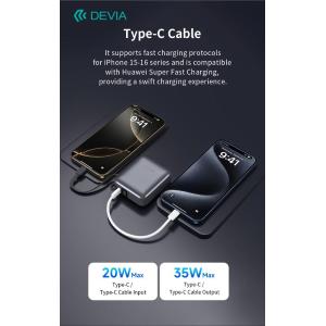 Devia Power Bank Ultra1 carica rapida PD 35W 10.000 mAh con cavo Tipo-C