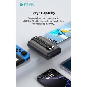 Devia MINI Power Bank Ultra4 da 22,5 W Con 2 cavi integrati 20000 Silver