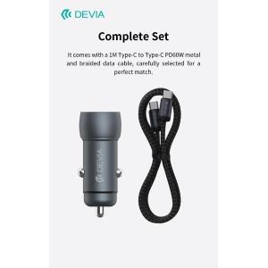 Devia Caricabatterie per auto Super veloce Serie PD30W+QC3.0-18 W con cavo C-C