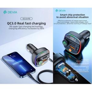 Devia Vivavoce e Carica 30W per auto FM Bluetooth 5.3 con lettore Mp3 e Pendrive