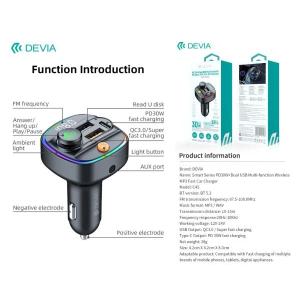 Devia Vivavoce e Carica 30W per auto FM Bluetooth 5.3 con lettore Mp3 e Pendrive