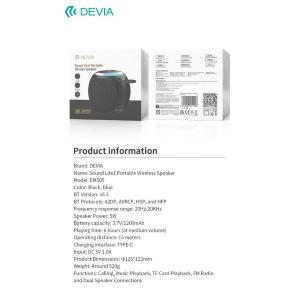 Devia Altoparlane Bluetooth 5.3 EM505 Power 5 watt Nero