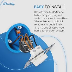 Shelly Plus 2PM Gen4 - Smart Relay Tapparelle 16A AC/DC WiFi/BT/Matter/Zigbe +PM