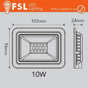 FLFSF809 Proiettore per esterni Nero 10W - IP65 115° 6500K