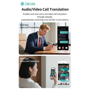 Devia Auricolari TWS con Traduttore simultaneo e AI integrata con display rd ANC