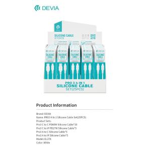Devia Espositore Kintone 25 Cavi in silicone 5pz A-C 5pz A-L 5pz C-L 10pz C-C cavi 1 m
