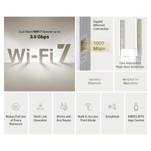 Mercusys BE3600 Wi-Fi 7 Range Extender - ME25BE