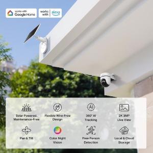 Tapo-TP Link TC90 Kit Telecamera di Sicurezza P&T + Pannello solare