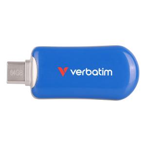 PEN DRIVE 64GB VERBATIM USB 3.2 Gen 1 Plectra USB-C blu