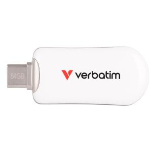 PEN DRIVE 64GB VERBATIM USB 3.2 Gen 1 Plectra USB-C bianca