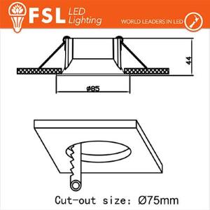 FSL Ghiera fissa TONDA - Alluminio verniciato a polvere, foro 75mm BIANCA