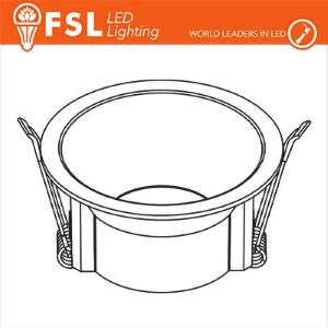FSL Ghiera fissa TONDA - Alluminio verniciato a polvere, foro 75mm BIANCA