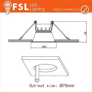 FSL Ghiera fissa TONDA - Alluminio verniciato a polvere, foro 75mm BIANCA