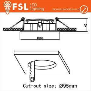 FSL Ghiera orientabile 3D TONDA - Alluminio verniciato a polvere, foro 95mm, NERA