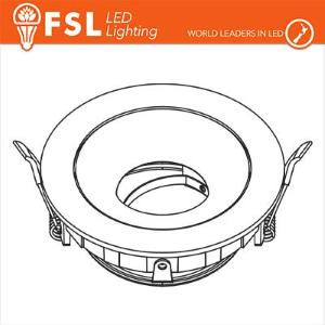 FSL Ghiera orientabile 3D TONDA - Alluminio verniciato a polvere, foro 95mm, NERA