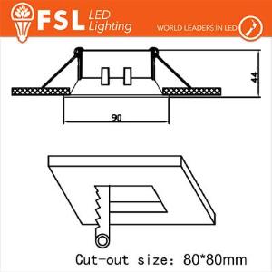 FSL Ghiera orientabile QUARDATA - Alluminio verniciato a polvere, foro 80*80mm NERA