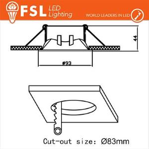 FSL Ghiera orientabile TONDA - Alluminio verniciato a polvere, foro 83mm NERA