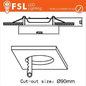 FSL Ghiera orientabile TONDA - Alluminio verniciato a polvere, foro 90mm NERA