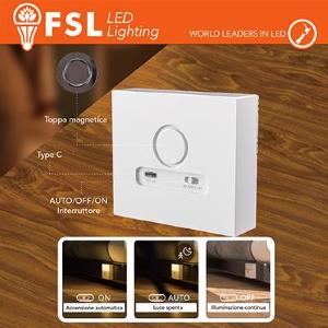 FSL Luce notturna ricaricabile con sensore di movimento con espositore