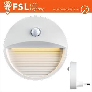 FSL Luce notturna tonda con sensore di movimento bispina con espositore