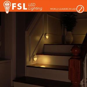 FSL Luce notturna tonda con sensore di movimento bispina con espositore