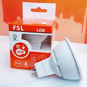 FSL MR16 Lampadina LED - 6W 3000K 500LM 38º CRI80 DC 12V