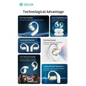 Devia Auricolari EM406 wireless senza inserimento nell'orecchio OWS Lite1 Beige