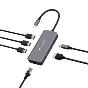 USB-C Essentials Multiport Hub 6 porte: RJ45, HDMI, USB-C PD, 3 x USB-A 3.2 Gen 1