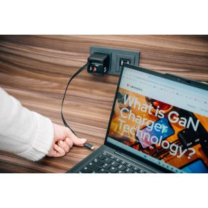 GaN Charger 65W 2 Port with Retractable cable US/EU/UK