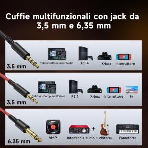 OneOdio Studio Pro 50 Hi-Res Cuffie DJ Cablate c/ Shareporte e Microfono