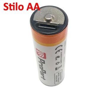 ProPart-3C Batterie AA Ricaricabili USB-C 1.5V 1750mAh Conf.4pz