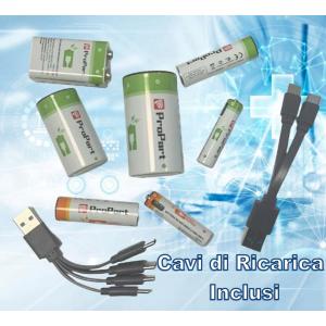ProPart-3C Batterie AAA Ricaricabili USB-C 1.5V 435mAh Conf.4pz
