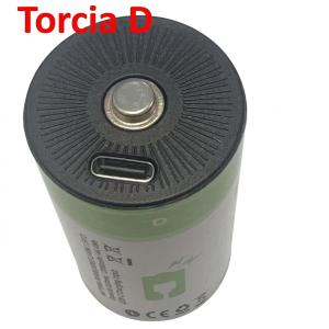 ProPart-3C Batterie D Ricaricabili USB-C 1.5V 4200mAh Conf.2pz