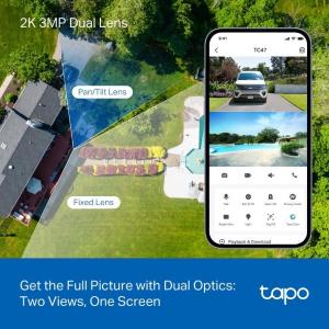 Tapo TC47 Telecamera di sicurezza Smart 2K outdoor P&T doppia ottica