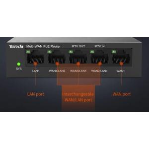 Tenda G0-5G-PoE Router Gigabit PoE 5 Porte con 4 PoE+ e Controller AP