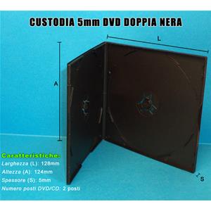 CUSTODIA 5mm in PP DOPPIA NERA QUADRATA