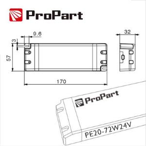 ProPart-Dr Alimentatore IP20 24V 72W 3A Size:170*57*32mm