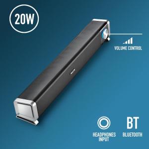 NGS SOUNDBAR 20W, WIRELESS BT, MIC INPUT, HEADSET OUTPUT, VOL CONTROL