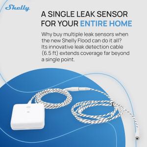 Shelly Flood Gen4 - Sensore allagamento Wi-Fi/ZIgbee/BT Gen4 + cavo 2m