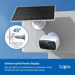 TAPO Tapo Kit Telecamera Outdoor Wireless 1080p + Pannello Solare, Batteria 5200mAh, AI e Visione Notturna a colori