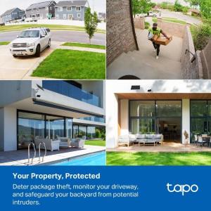 TAPO Tapo Kit Telecamera Outdoor Wireless 1080p + Pannello Solare, Batteria 5200mAh, AI e Visione Notturna a colori