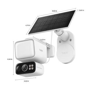 TAPO Tapo Kit Telecamera 2K Outdoor Wi-Fi + Pannello Solare, Faretto 800lm e AI Tracking 360°