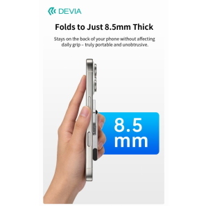 Devia Supporto per telefono Ultra3 Mini pieghevole in metallo con magnete su entrambi i lati, adatto a ogni scenario