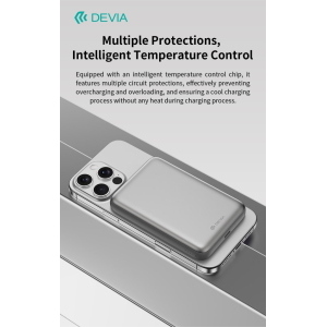 Devia Power Bank Ultra12 10000mAh PD 22.5W Magnetico con Cavo Tipo-C Integrato Arancione