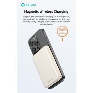 Devia Power Bank Ultra12 10000mAh PD 22.5W Magnetico con Cavo Tipo-C Integrato Grigio