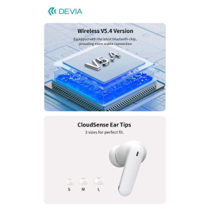 Devia Auricolari wireless ANC TWS Lite3 Bluetooth 5.4 Neri