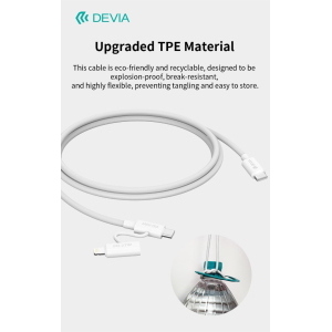 Devia Cavo carica rapida da C a C + Lightning PD 60W 3A 1,2 Metri Nero